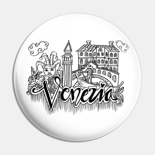 Hand Drawn Symbols Of Venezia Pin