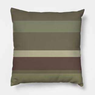 A rare combination of Purplish Brown, Pastel Brown, Brown Grey, Sage and Artichoke stripes. Pillow