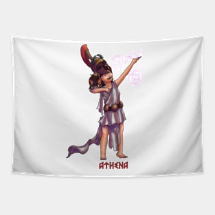 Athena - Goddess of Wisdom - Cartoon Art Tapestry