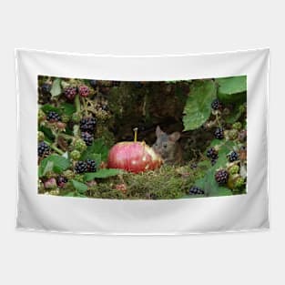 Mouse by the brambles with apple Tapestry