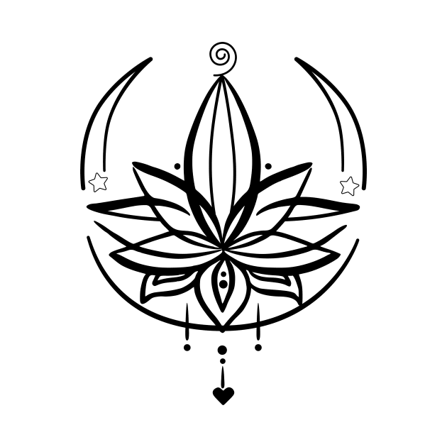 Lotus lineart  T-Shirt by Mariia Tsymbala