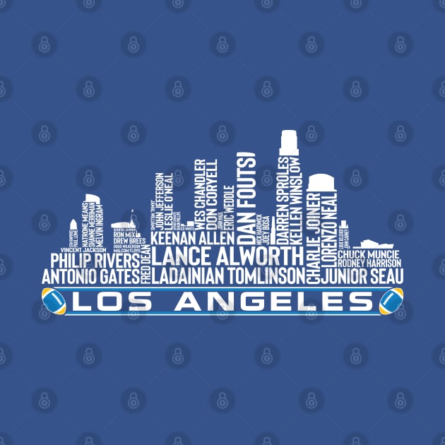 Los Angeles Football Team All Time Legends, Los Angeles City Skyline by Legend Skyline