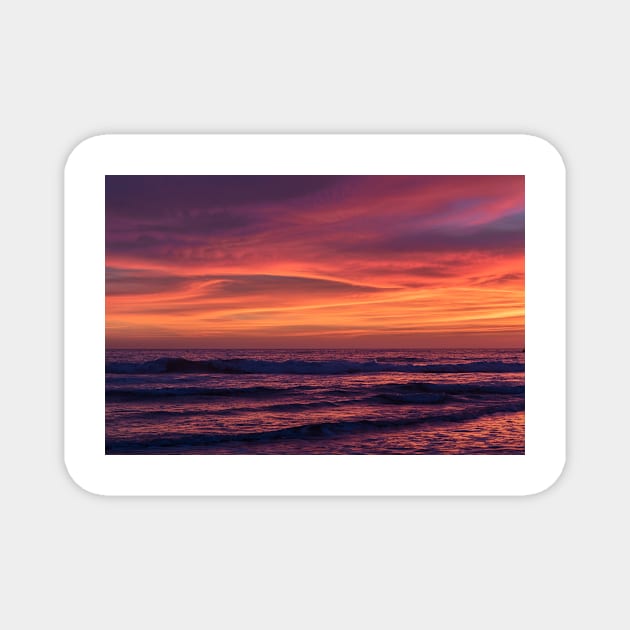 Colorful beach sunset Magnet by blossomcophoto