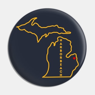 Harbor Beach MI Love (Yellow) Pin