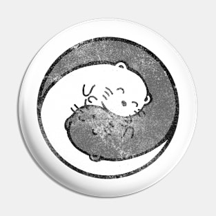 yinyang ying and yang otters vintage women cute cartoon kawaii Pin