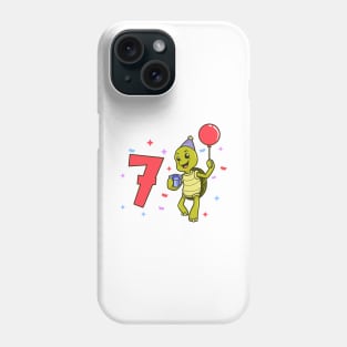I am 7 with turtle - kids birthday 7 years old Phone Case
