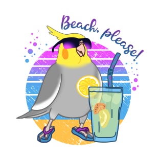 Summer Cockatiel BEACH PLEASE T-Shirt