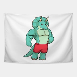 Triceratops as Bodybuilder at Bodybuilding Tapestry