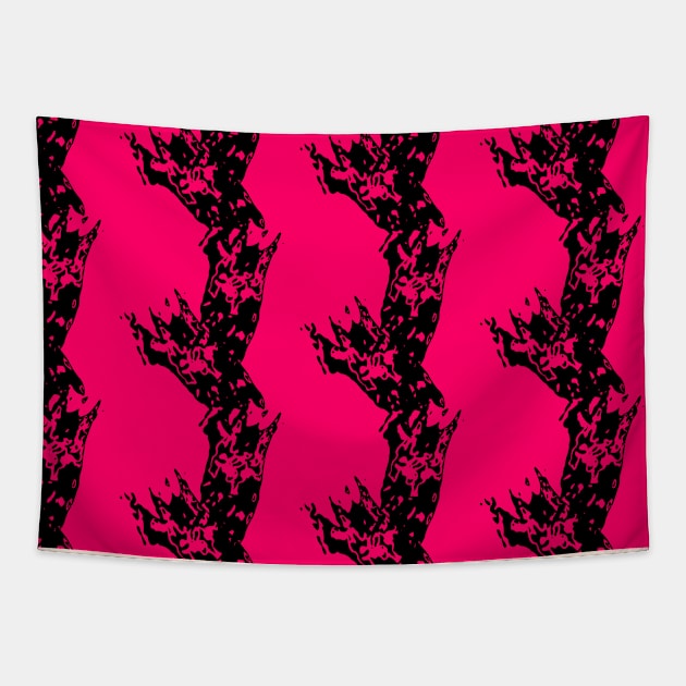 Black grunge on a red, pink background, abstraction Tapestry by grafinya