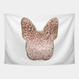 Sparkling rose gold French Bulldog Tapestry