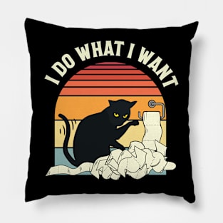 Funny I Do What I Want Cat Design Pillow