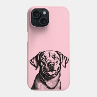 Vintage Labrador Retriever Monochromatic Illustration Old School Phone Case