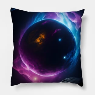 Planets Lights In Space Pillow