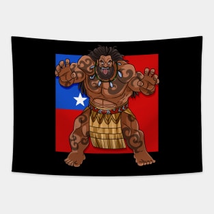 Samoan Pride Samoa Flag Polynesian Maori Haka Dance Tapestry