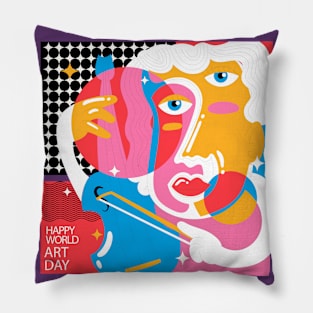 World Art Day Violin Pillow