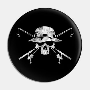 Fishing Skull Logo Pin