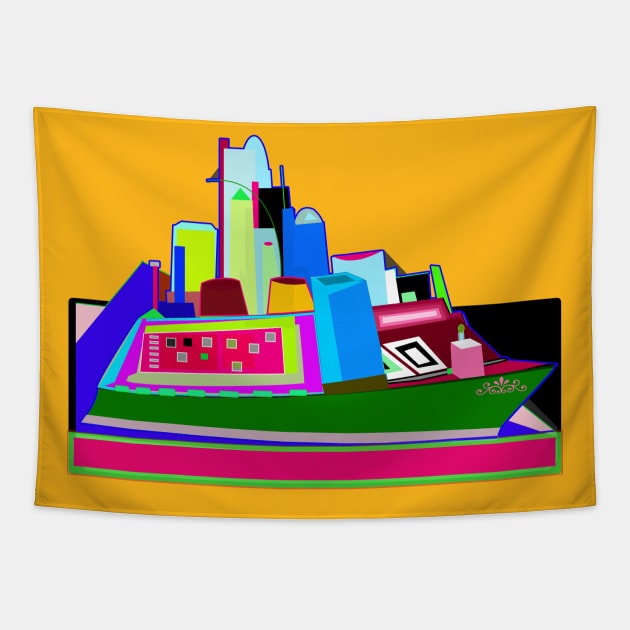 Big Colorful Boat Tapestry by momomoma