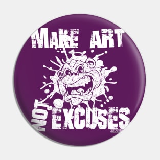 Make Art! (white) Pin