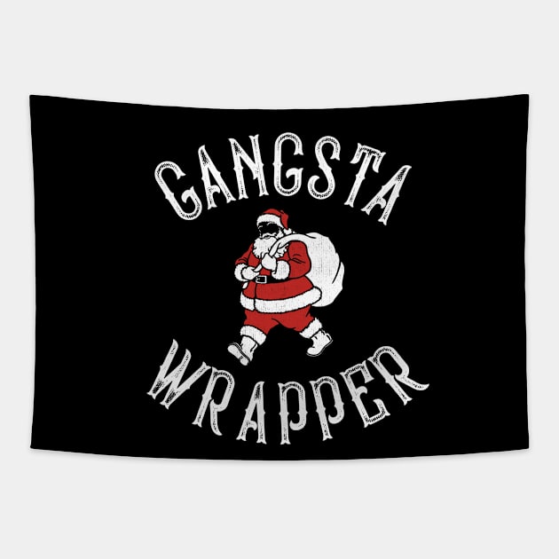 Gangsta Wrapper Christmas Santa Tapestry by Tingsy