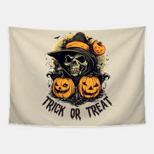 Trick or Treat Halloween horror scene Tapestry