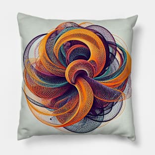 Psychedelic looking abstract illustration of geometric swirls Pillow