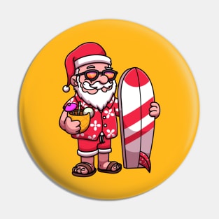 Santa On Vacation Pin