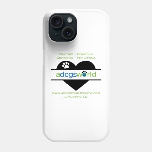 A Dog's World - Heart Logo - Daycare Boarding Grooming Pet Sitting Phone Case