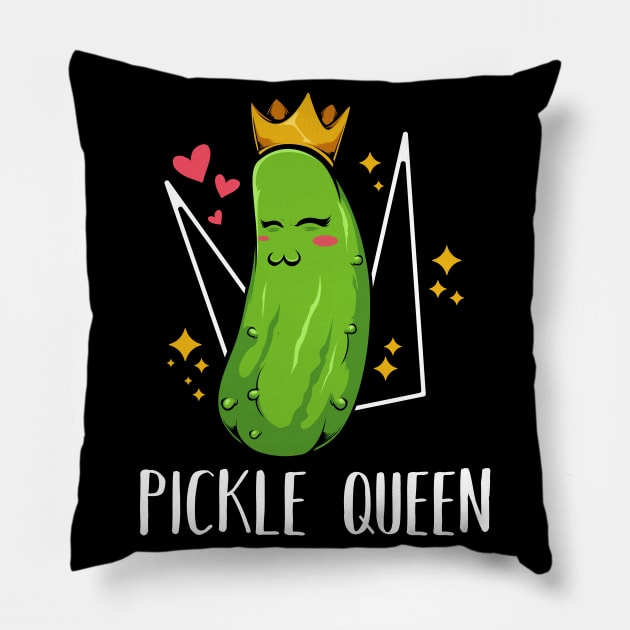 Pickle - Pickle Queen - Funny Kawaii Vegetable Vegan Pillow by Lumio Gifts