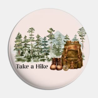 Hiking to Mountains Pin