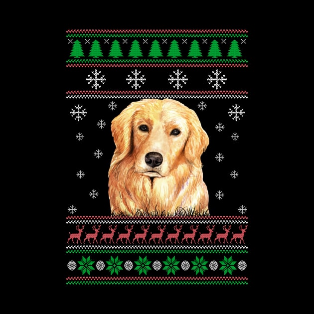 Golden Retriever Ugly Christmas Sweater Funny Dog Lover Owner Gifts by nzbworld