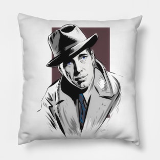 Humphrey Bogart - An illustration by Paul Cemmick Pillow