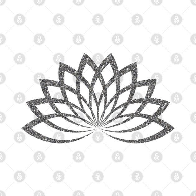 Silver Glitter Lotus Flower by Sonja818