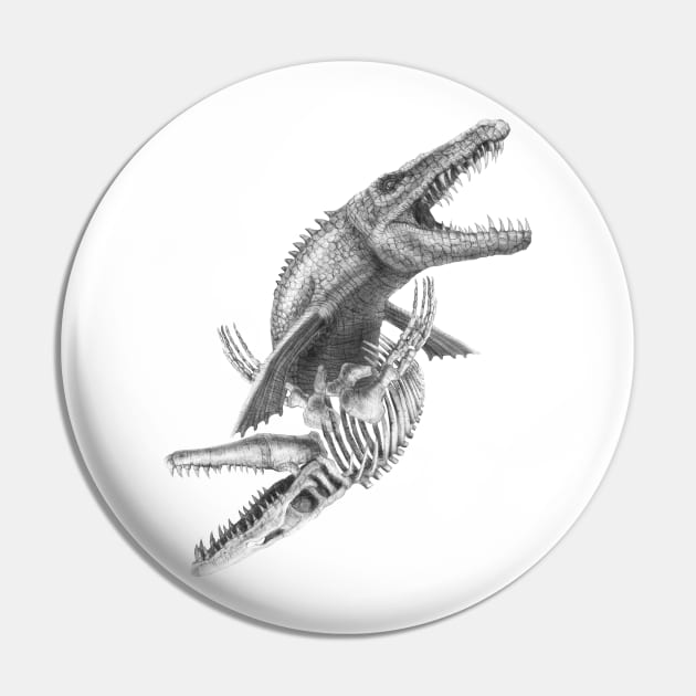 Mosasaurus Pin by TimeSkiff