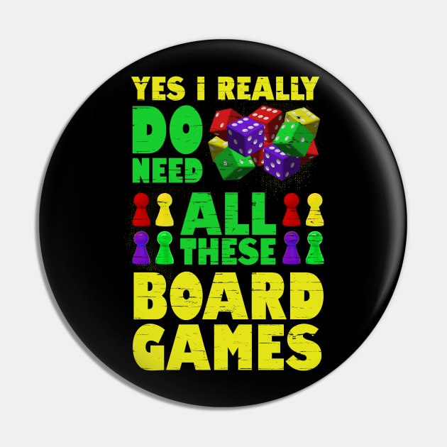 Yes I Really Do Need All These Board Games Funny Gamer Pin by Ghost Of A Chance 