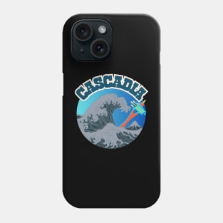 Cascadia. Retro Vintage Great Wave Noir Pacific Northwest Style Phone Case