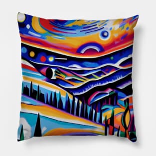 Rainbow Landscape Pillow