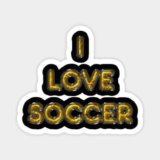 I Love Soccer - Yellow Magnet