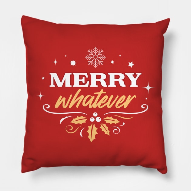 Merry Whatever - Red Pillow by Garden Avenue Designs