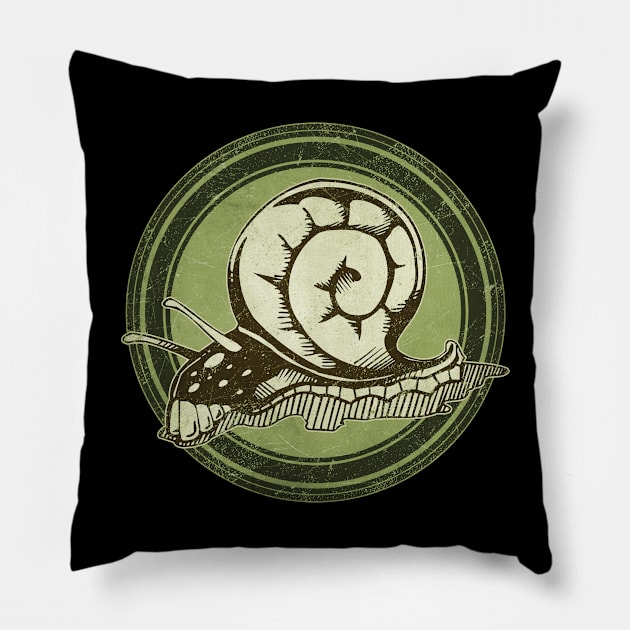 Wild Snail Grunge Animal Pillow by wheedesign