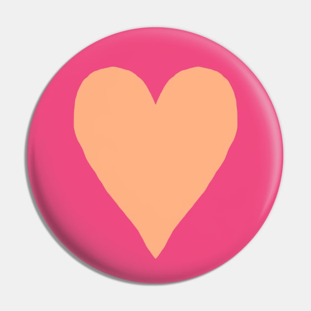 Peach Fuzz Heart Pantone Color of the Year 2024 Pin by ellenhenryart