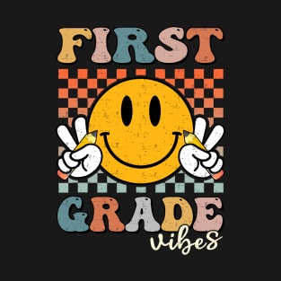 First Grade Vibes Retro Groovy First Day Of School T-Shirt