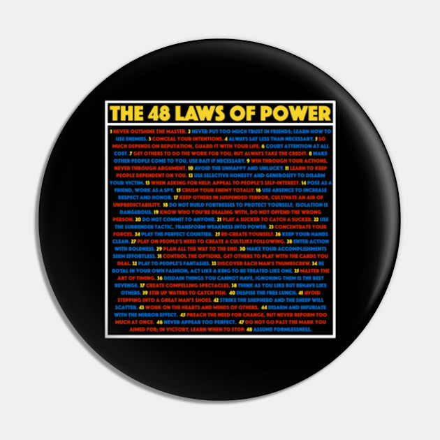 The 48 Laws Of Power Poster Self Help The 48 Laws Of Power Pin Teepublic Au