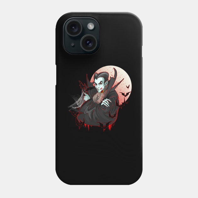 Classic Horror Monster Vampire Phone Case by Trendy Black Sheep