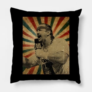 RIP Terry Funk - Photo Vintage Retro Look Fan Design Pillow