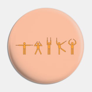 Taiko People orange w border Pin