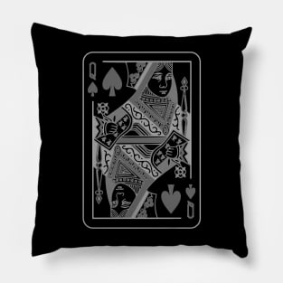 Queen of Spades Grayscale Pillow