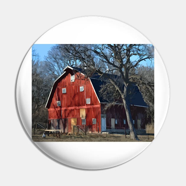 The Bright Red Barn Pin by KirtTisdale