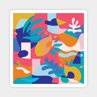 Amalfi Abstraction / Colorful Modern Shapes Magnet