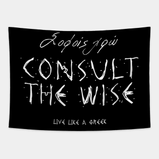 Consult the wise and live like a greek apparel hoodie sticker coffee mug t-shirt gift for everyone Tapestry