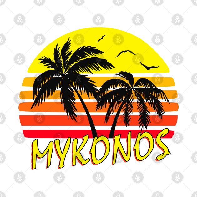 Mykonos Greece Retro Sunset by Nerd_art